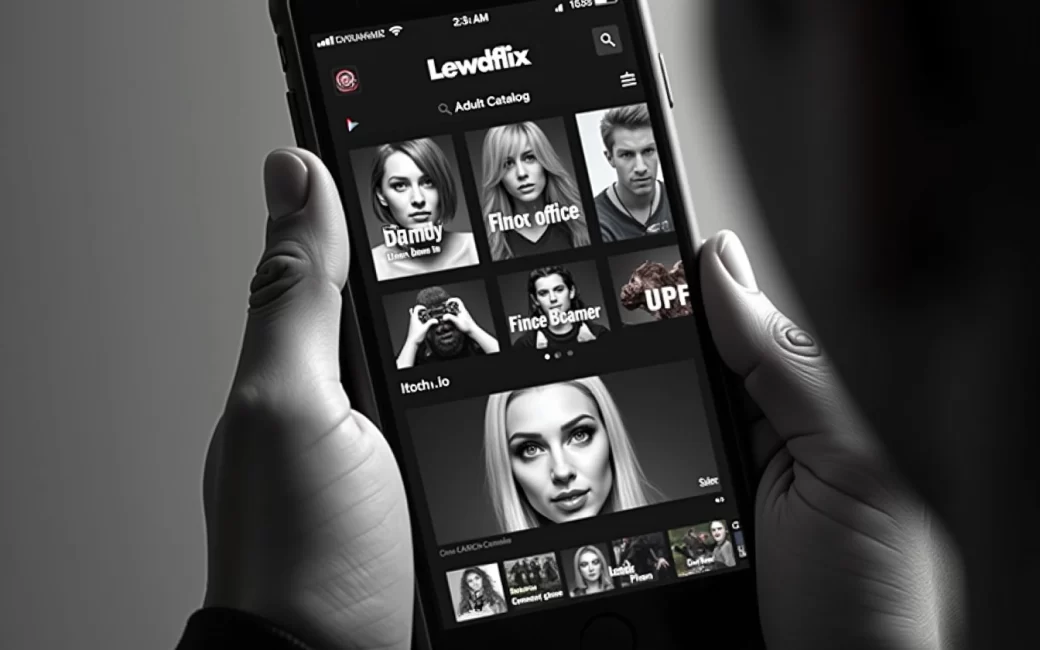 Someone using a phone to look at adult games online