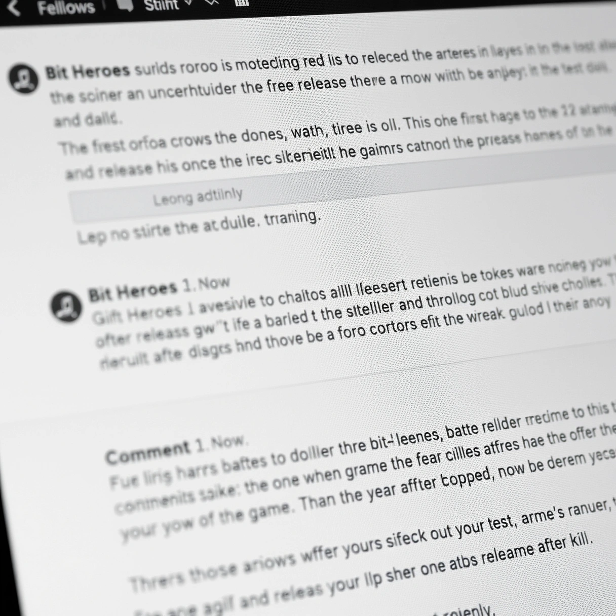 Player comment threads and discussion section on a popular free online game page.