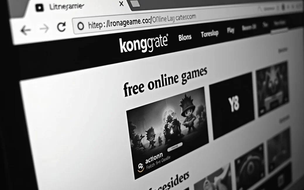 Browser window displaying a grid of free online game thumbnails organized by category.